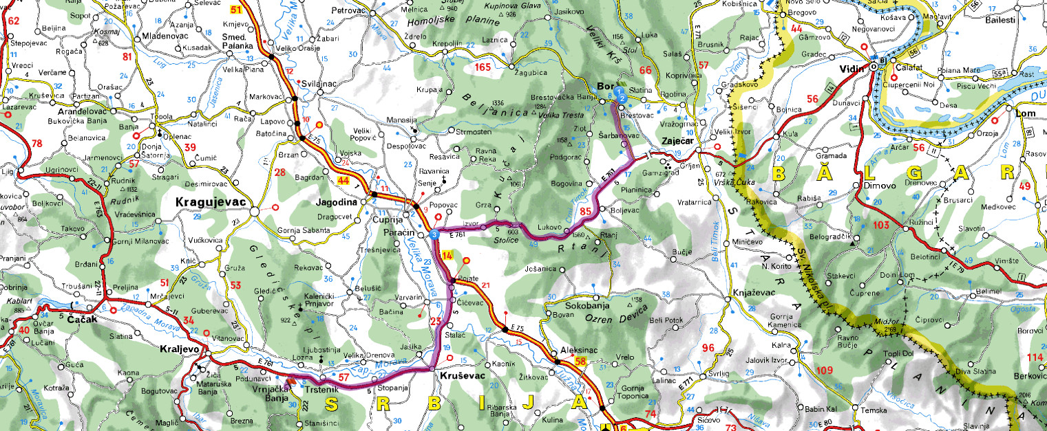 mapa srbije bor bor vrnjacka_banja put | mapa mapa srbije bor